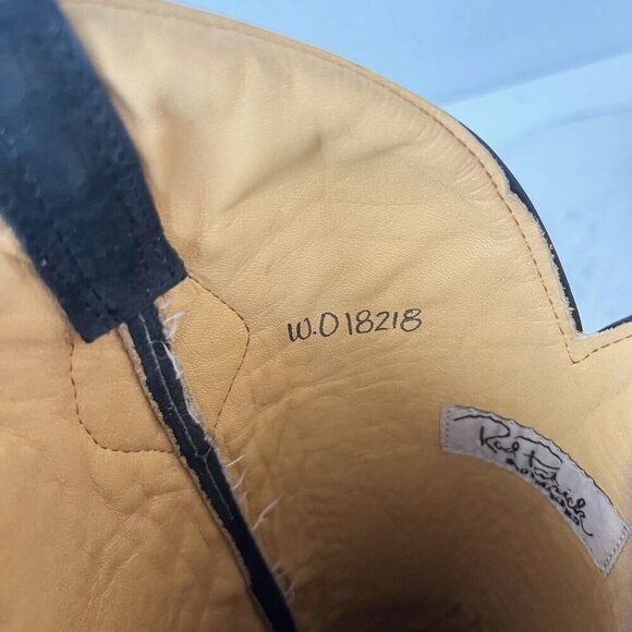 NEW Rod Patrick  Womens Cowboy Boots 7.5E Black Caiman Suede Western Blunt Toe - Picture 11 of 13